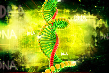 Wall Mural - Digital illustration of DNA in abstract background