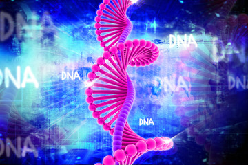 Wall Mural - Digital illustration of DNA in abstract background