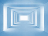 Fototapeta Perspektywa 3d - blue tunnel