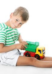 Wall Mural - Boy with a toy