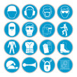 © krabata - Construction safety equipment symbols signs vector