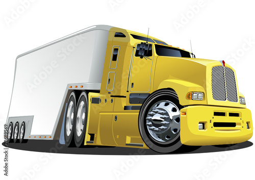 Foto-Lamellenvorhang - Vector cartoon cargo semi-truck (von Mechanik)
