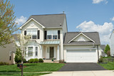 Fototapeta  - Front View Single Family Small House Suburban Maryland USA