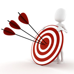 3d man behind a target