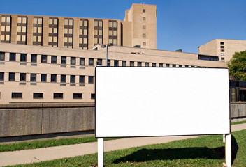 Wall Mural - Sign with Distant Building