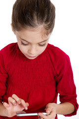 little girl with smartphone