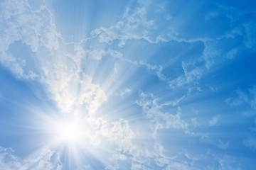 Wall Mural - sun in blue sky