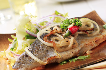 Poster - Pan-roasted trout and green salad