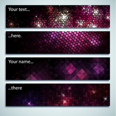 Poster - set of red shiny labels with space for Your text