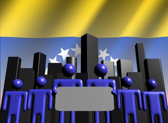 Venezuelan business team with abstract skyline illustration