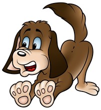 Brown Dog - Colored Cartoon Illustration