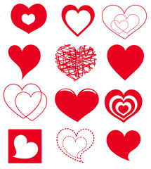 Wall Mural - vector hearts