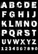 Grunge full alphabet and numerics