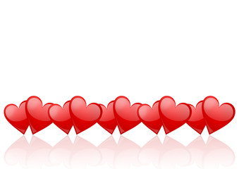 Poster - valentines bacground with red hearts