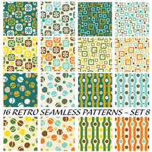 16 Retro Seamless Patterns - Set 8
