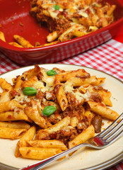 Canvas Print - Baked Rigatoni Pasta Meal