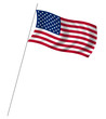 © Fabius - Flag of USA with pole flag waving over white background