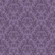 Seamless Purple Floral Wallpaper