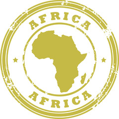stamp with the text africa written inside the stamp