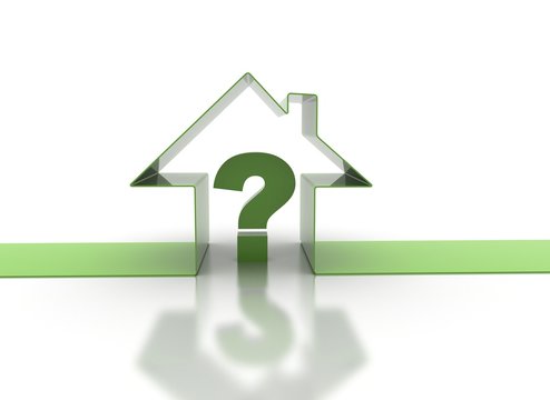 House symbol and question mark