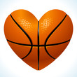 Vector Ball for basketball in the shape of heart