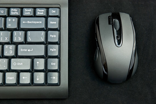 Black keyboard and mouse