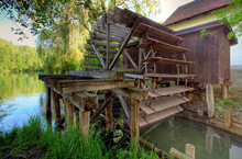 Rustic Watermill With Wheel