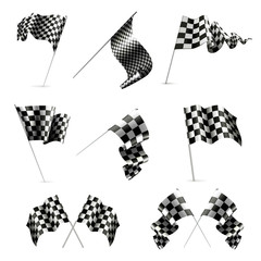 Wall Mural - Checkered Flags set