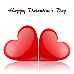 Poster - valentines bacground with red hearts