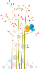 Poster - Lovebirds on a Tree