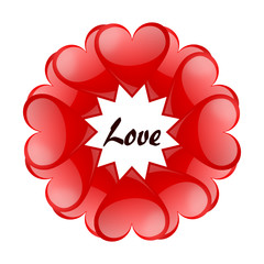 Poster - valentines bacground with red hearts
