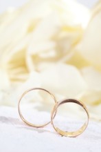 Golden Rings And  Rose Petals