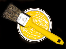 Yellow Paint Can And Brush