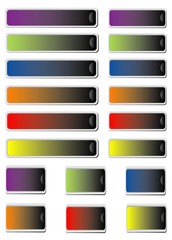 Colors set stickers, objects white isolated, vector