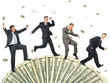 © Pavel Losevsky - running happy business people on dollar weel collage