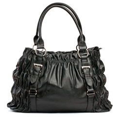 Black female bag over white background