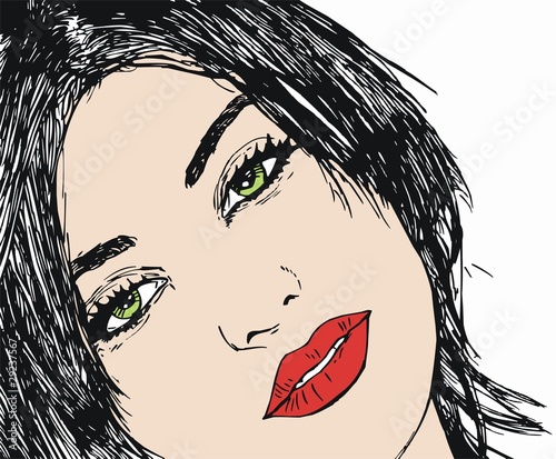 Naklejka na kafelki Rostro de una hermosa mujer