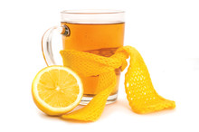 Tea With Lemon Cup Wrapped In Scarf