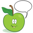 Cute apple cartoon character with optional speech bubble
