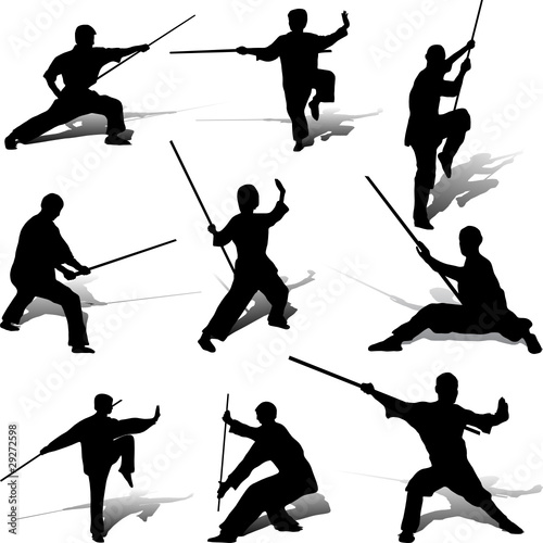 Plakaty Kung fu  kung-fu-pozuje-ze-swoim-kijem