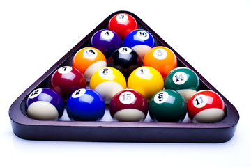 Wall Mural - Billiard balls isolate on white