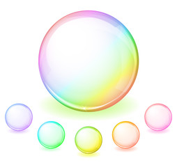 Wall Mural - spectrum soap bubbles collection - vector eps10