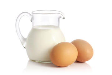 One liter of fresh milk and two eggs