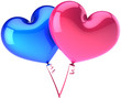 © snake3d - Heart balloons colored blue and pink. Heterosexual Love