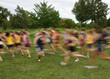 Blurred Girls Cross Country Runners