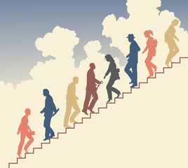 Wall Mural - stair walkers