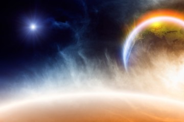Wall Mural - abstract planet in space
