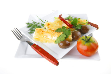 Poster - cheese cannelloni served with greenery on dish