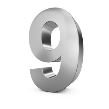 Chiffre 9 argent