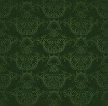 Dark Green Floral Wallpaper